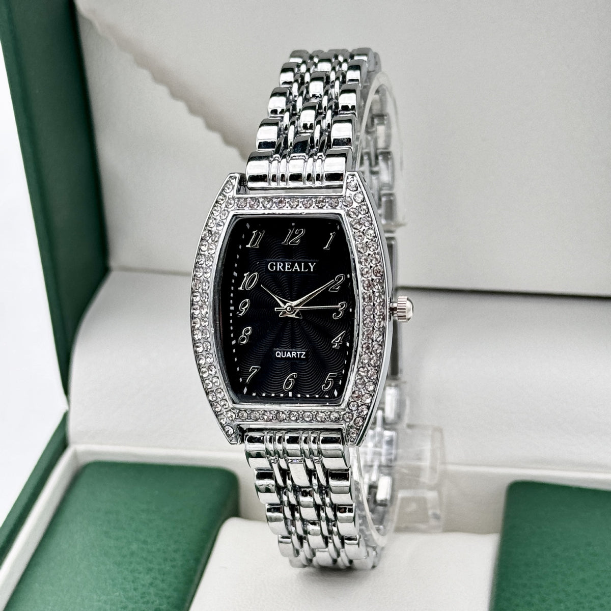 Women's Digital Analog Barrel-Shaped Quartz Watch