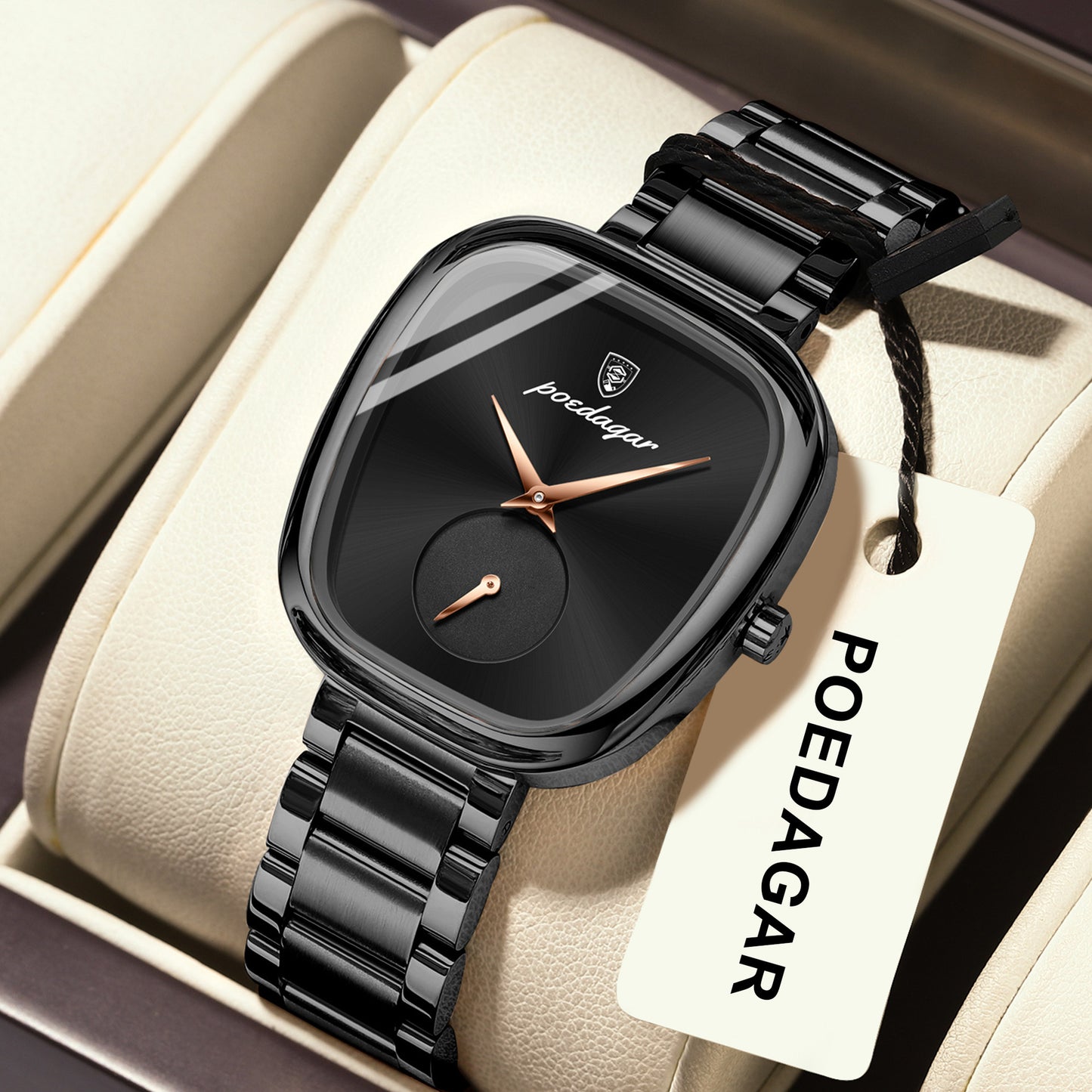 Women's Elegant Oval Quartz Watch – Stainless Steel Case