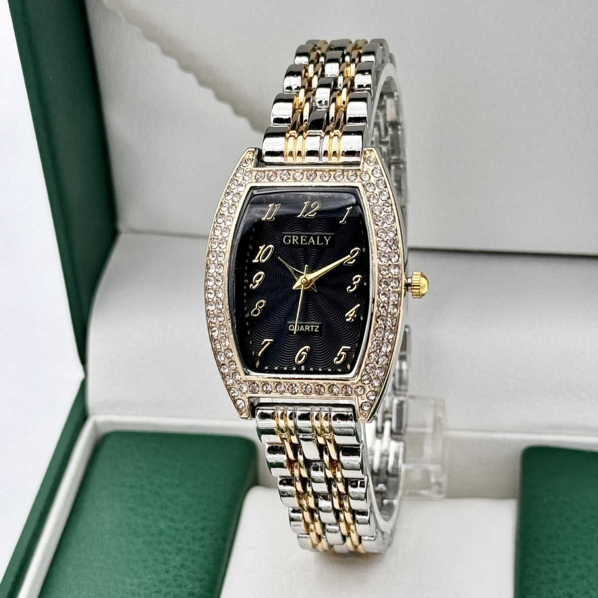 Women's Digital Analog Barrel-Shaped Quartz Watch
