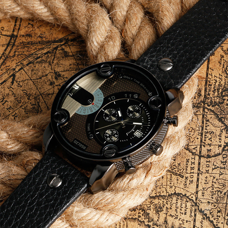 Fashion Mens Watch Large Dial Casual Sports Quartz