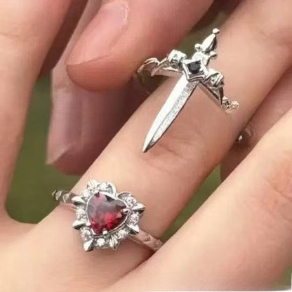 18K Open-Style Ruby Ring Jewelry