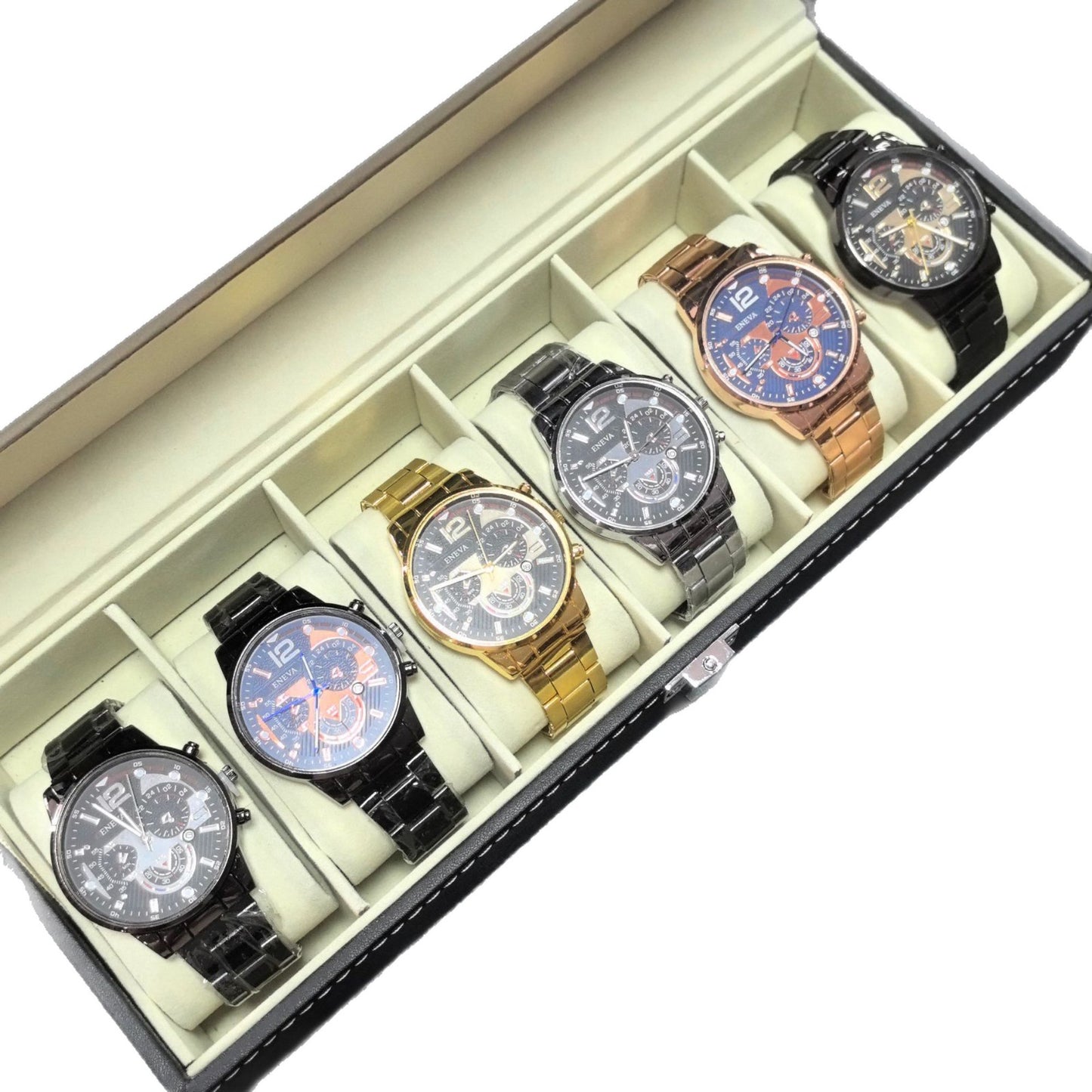 Mens Quartz Watch Set with Luminous Display