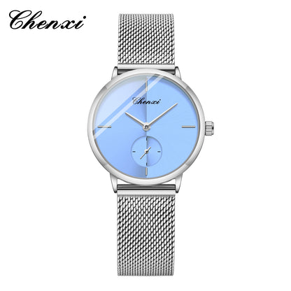 Slim Steel Mesh Quartz Watch for Couples