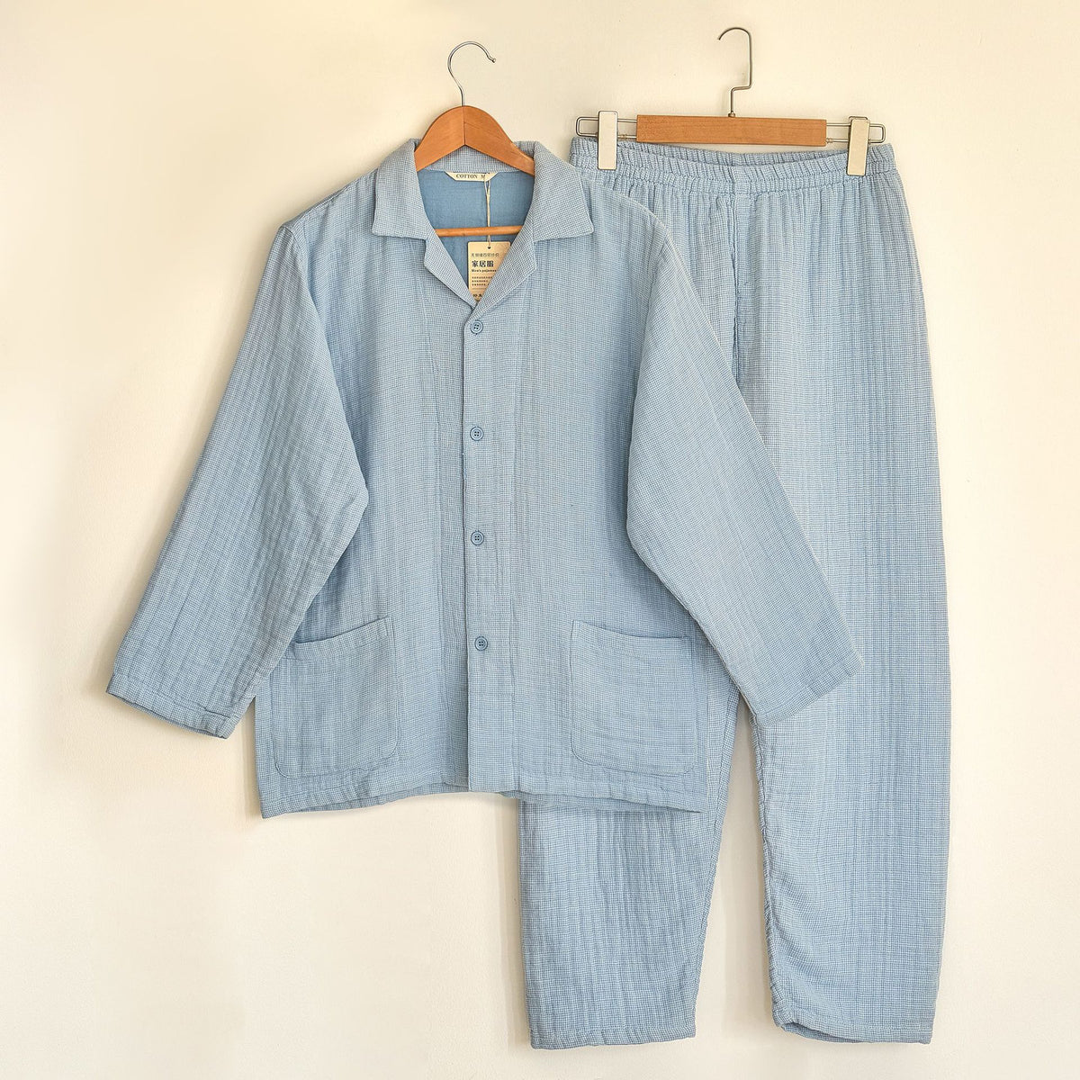 Women's & Men's 100% Cotton Four-Layer Pajama Set