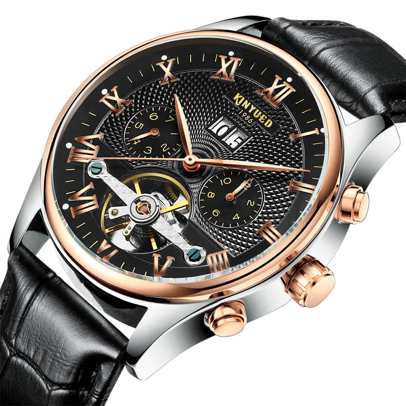 Automatic Mechanical Watch with Tourbillon and Calendar