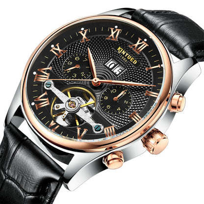 Automatic Mechanical Watch with Tourbillon and Calendar
