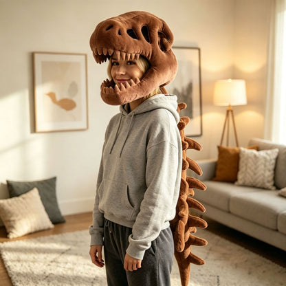 Dinosaur skeleton plush cap funny costume gift