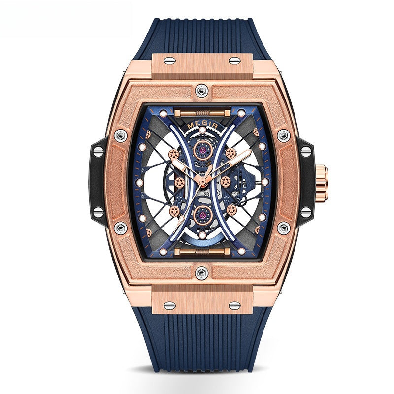 Meigel's New Men's Barrel-Shaped Wholesale Douyin Popular Fashion Trend Silicone Strap Luminous Sports Watch