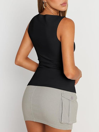Women's Sleeveless Square Neck Camisole Top