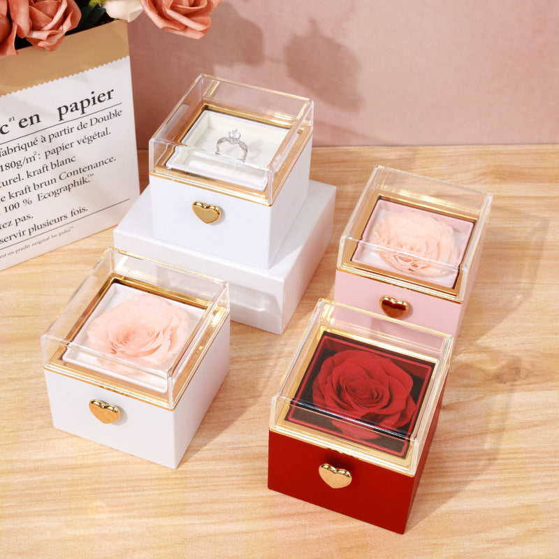 Automatic rotating rose flower gift box