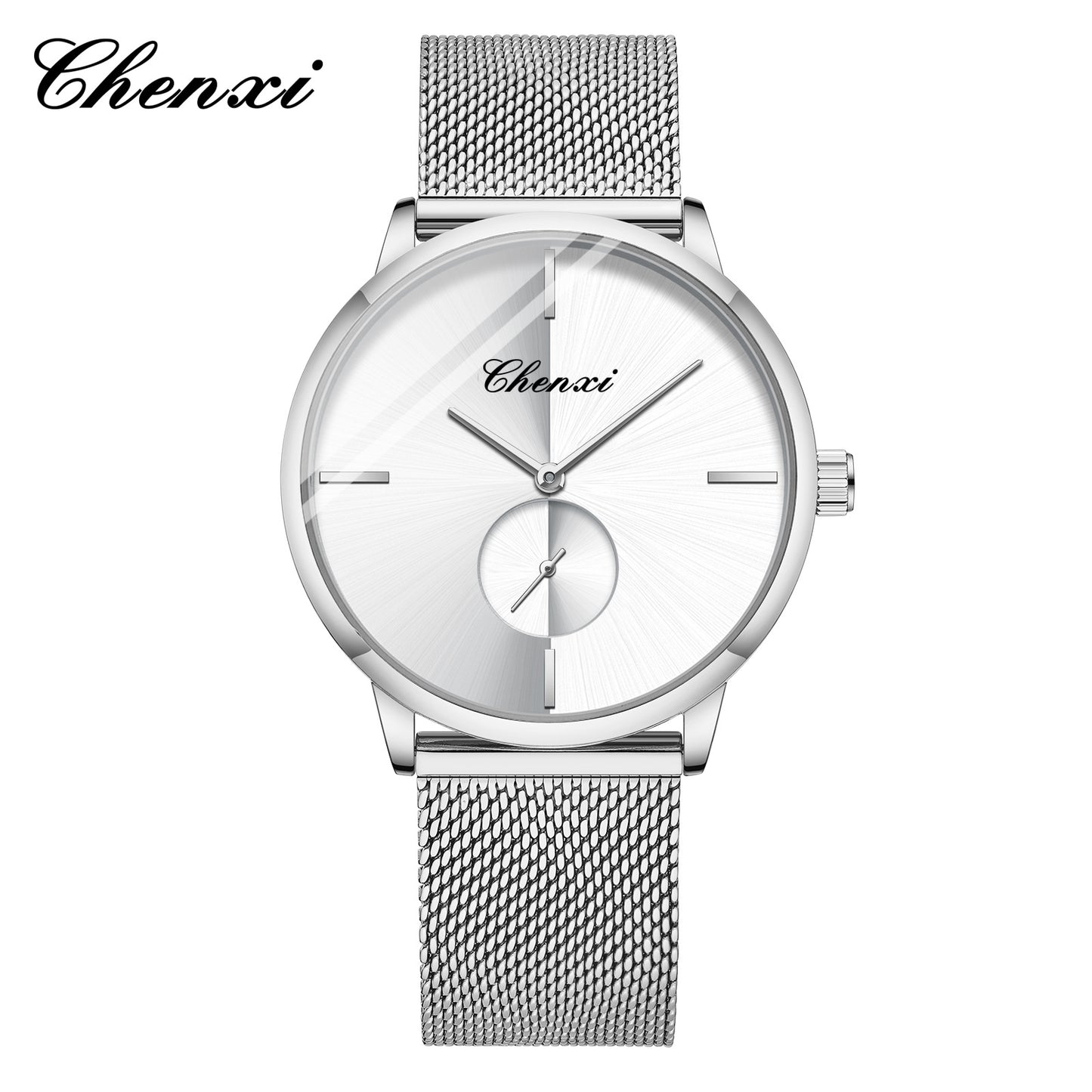 Slim Steel Mesh Quartz Watch for Couples
