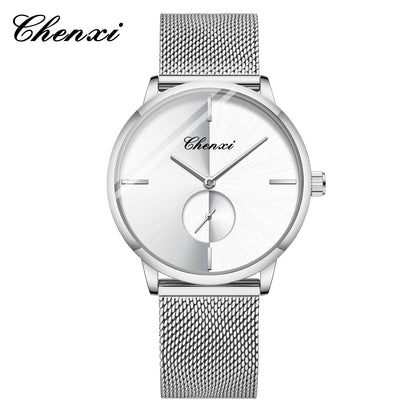 Slim Steel Mesh Quartz Watch for Couples