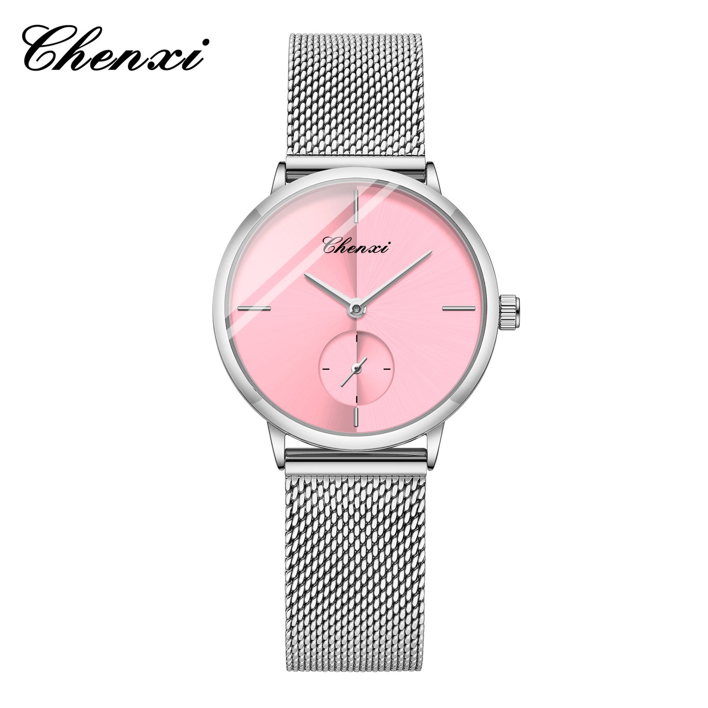 Slim Steel Mesh Quartz Watch for Couples