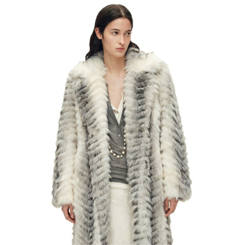 Women's Gradient Faux Mink Fur Coat
