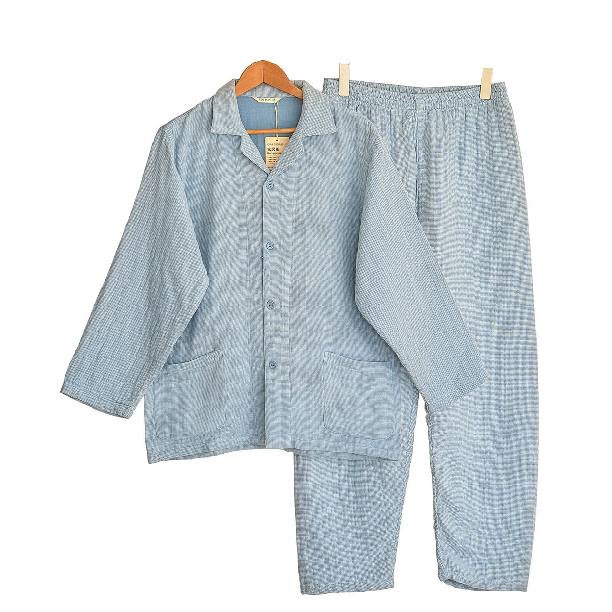Women's & Men's 100% Cotton Four-Layer Pajama Set