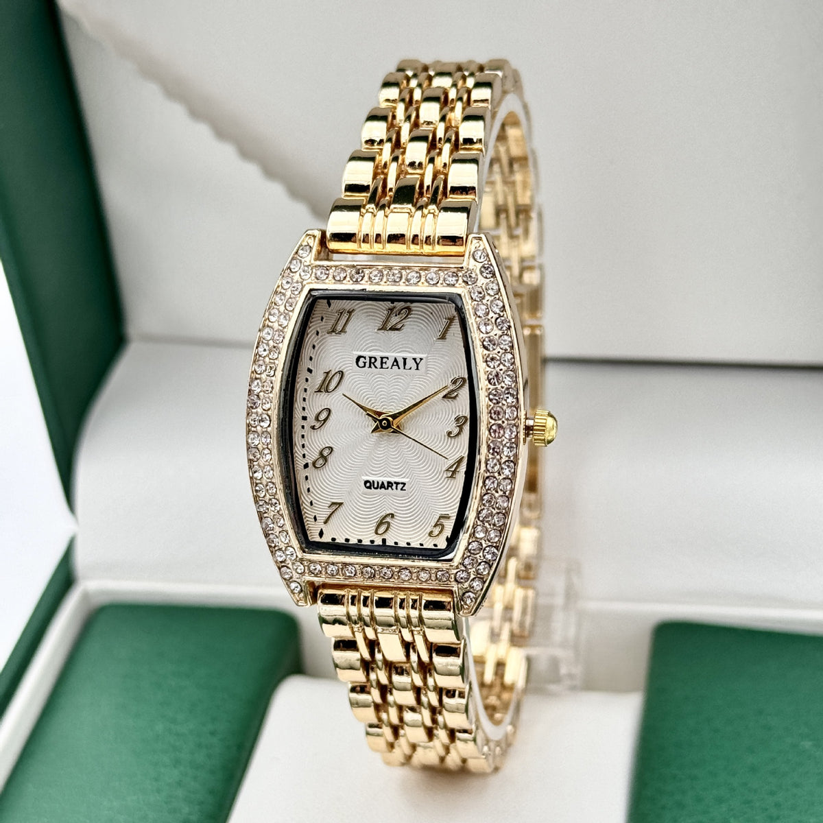 Women's Digital Analog Barrel-Shaped Quartz Watch