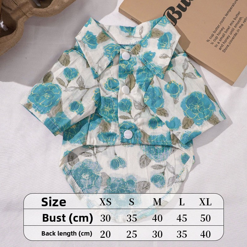 Floral Pet Shirt for Cats and Small Dogs