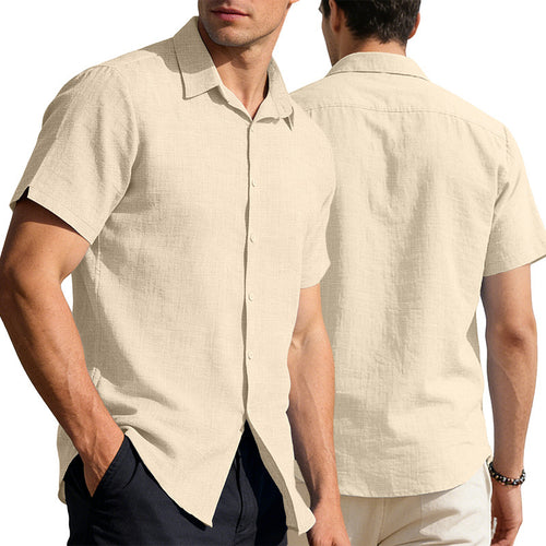 Mens Linen Short Sleeve Shirt