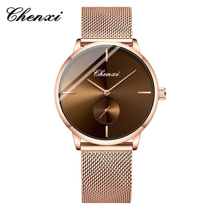 Slim Steel Mesh Quartz Watch for Couples