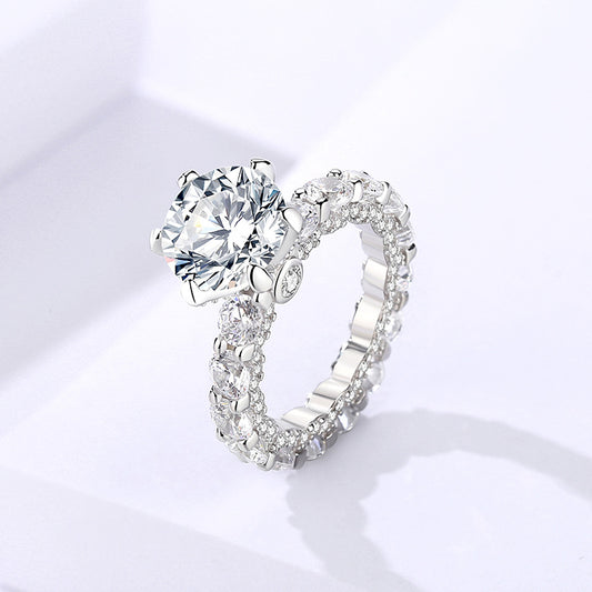 Damilla 4 Carat Moissanite Ring in s925 Sterling Silver
