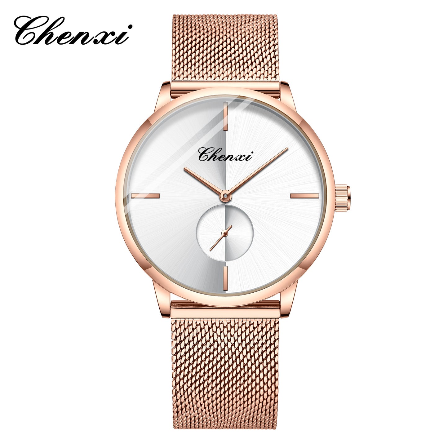 Slim Steel Mesh Quartz Watch for Couples