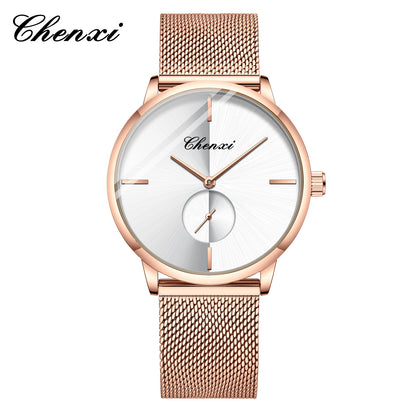 Slim Steel Mesh Quartz Watch for Couples