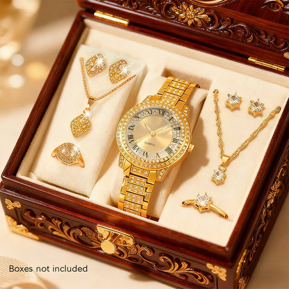 Women's Diamond Accent Quartz Watch Set