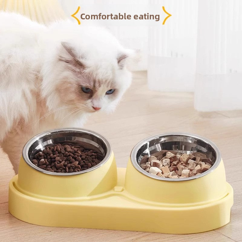 Double Compartment Pet Food Bowl