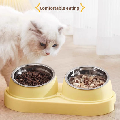 Double Compartment Pet Food Bowl