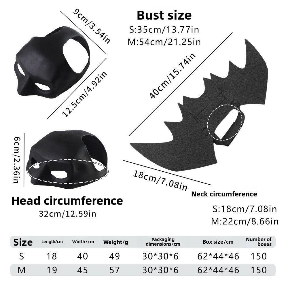 Batman Pet Costume Mask and Cape Set for Cats