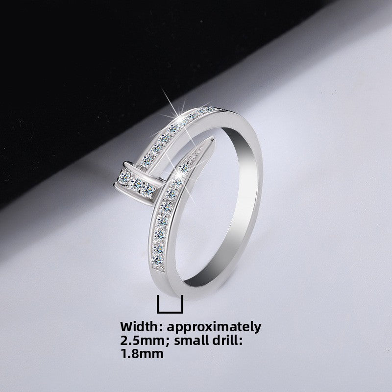 S925 Silver Moissanite Women's Ring