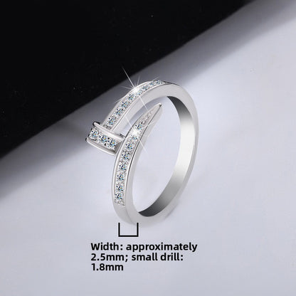 S925 Silver Moissanite Women's Ring