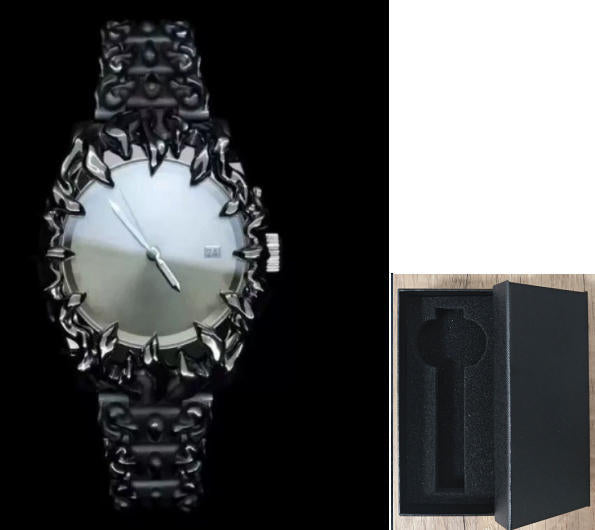 Men's Retro Y2K Claw Quartz Watch – Luminous Calendar Alloy Design