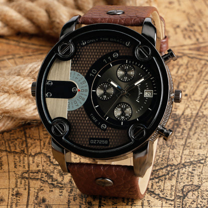 Fashion Mens Watch Large Dial Casual Sports Quartz