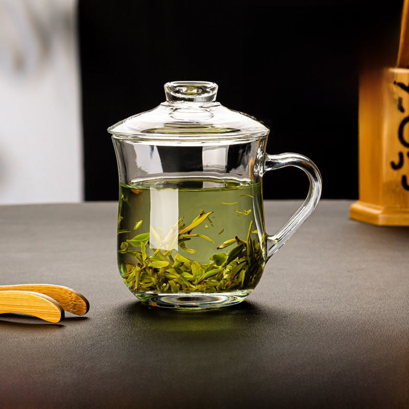 Glass Tea Cup with Lid