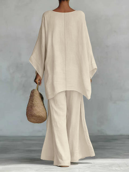 Old Man Qian's linen and cotton blended shirt