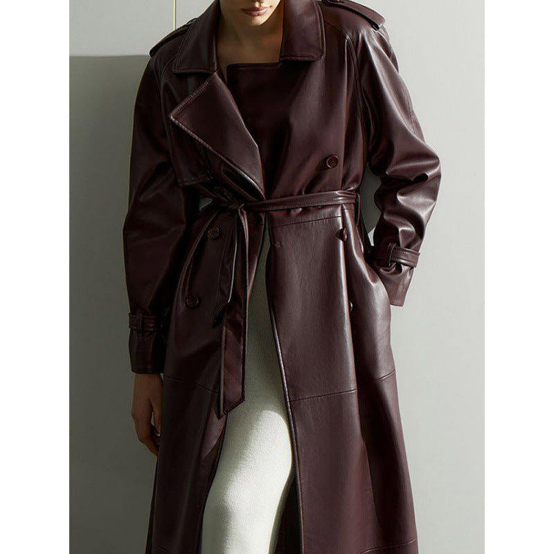 women leather coat