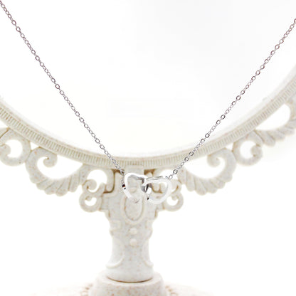 Double Heart Rotating Necklace with Gift Box