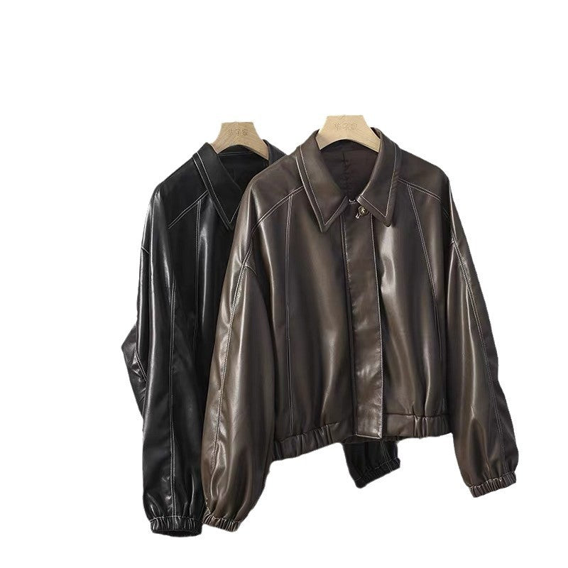 Women's vintage leather coat