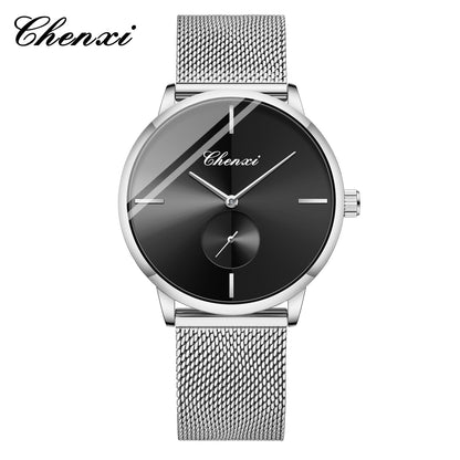 Slim Steel Mesh Quartz Watch for Couples