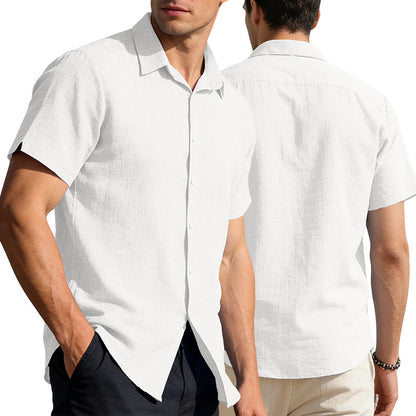 Mens Linen Short Sleeve Shirt