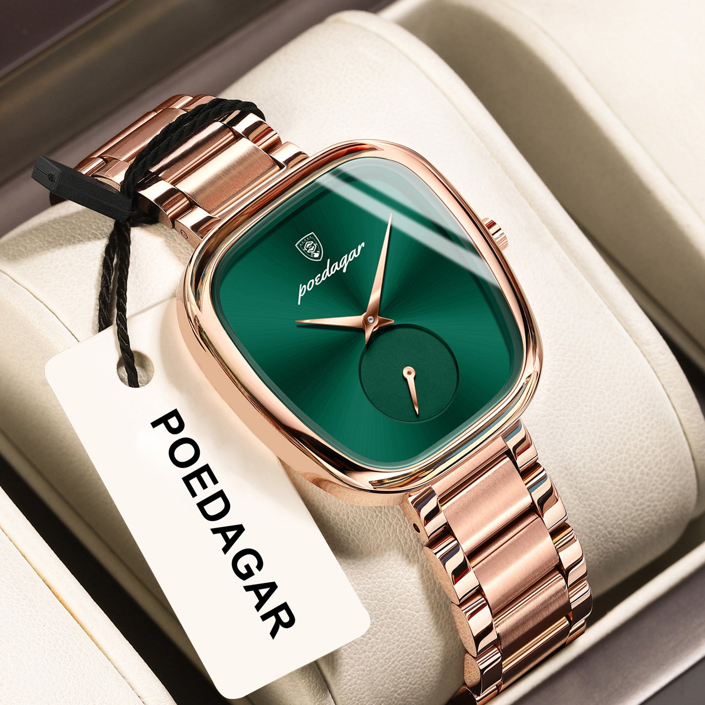 Women's Elegant Oval Quartz Watch – Stainless Steel Case