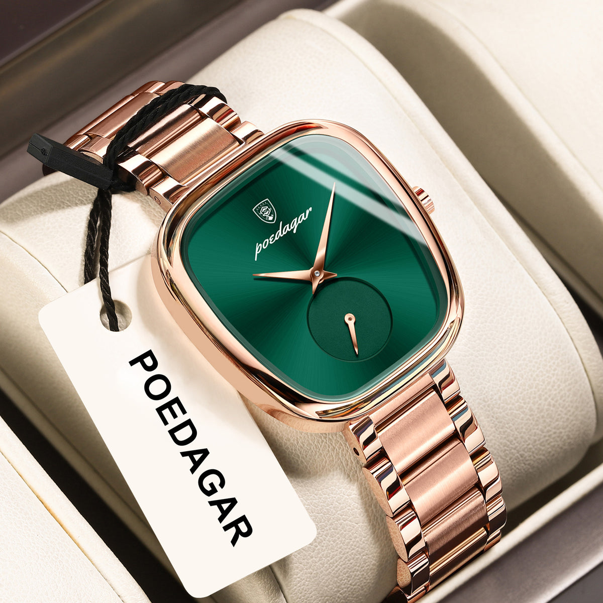 Women's Elegant Oval Quartz Watch – Stainless Steel Case