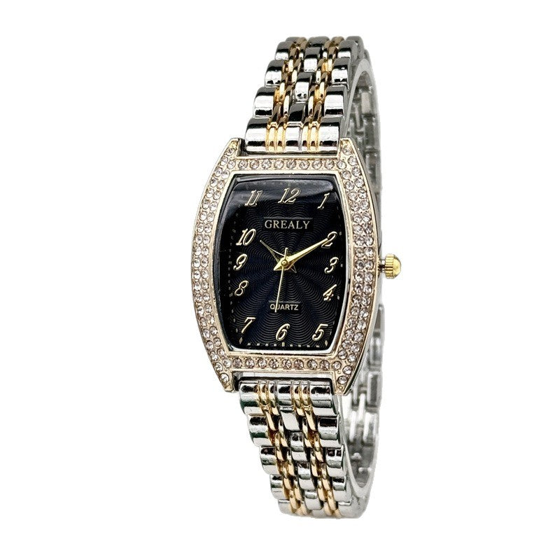 Women's Digital Analog Barrel-Shaped Quartz Watch