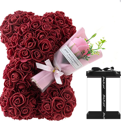 Eternal Rose Bear Gift with Decorative Box