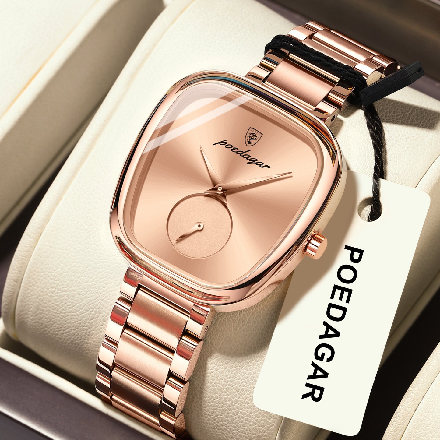 Women's Elegant Oval Quartz Watch – Stainless Steel Case