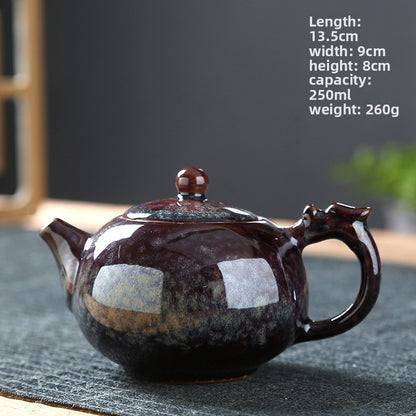 Ceramic Kung Fu Tea Pot with Tianmu Glaze