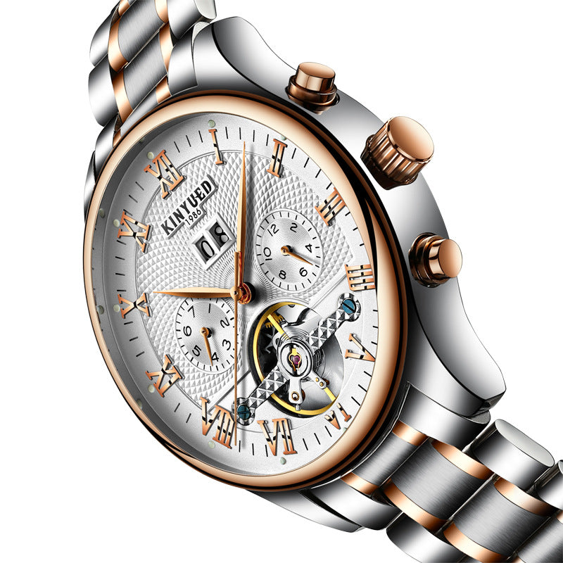 Automatic Mechanical Watch with Tourbillon and Calendar