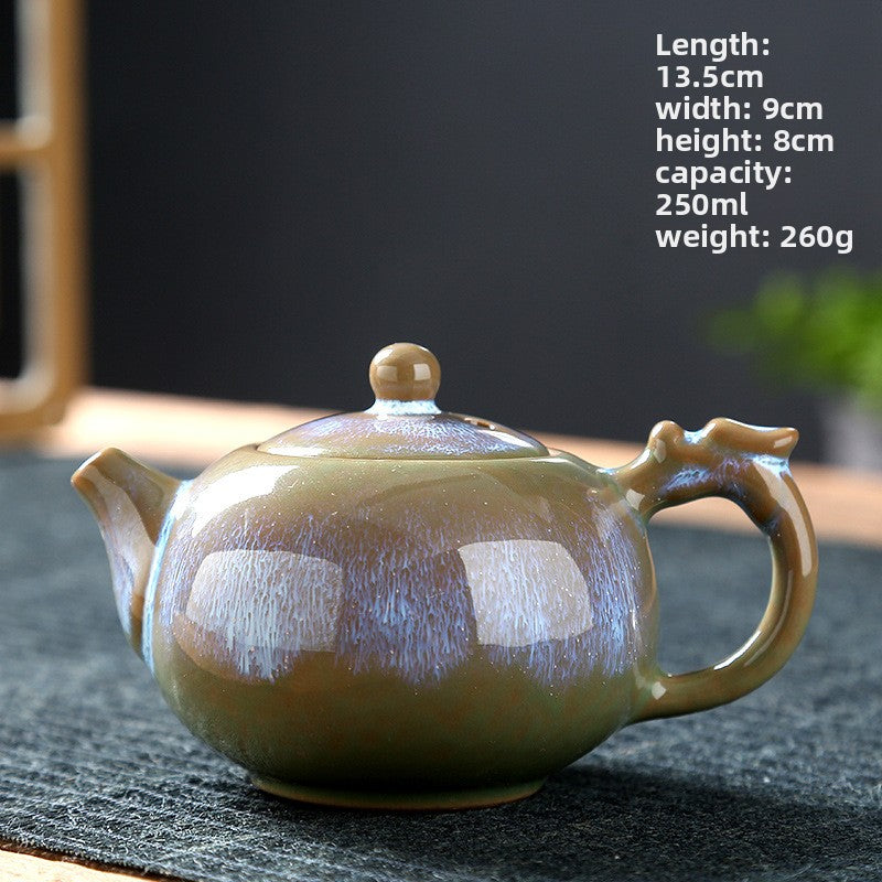 Ceramic Kung Fu Tea Pot with Tianmu Glaze