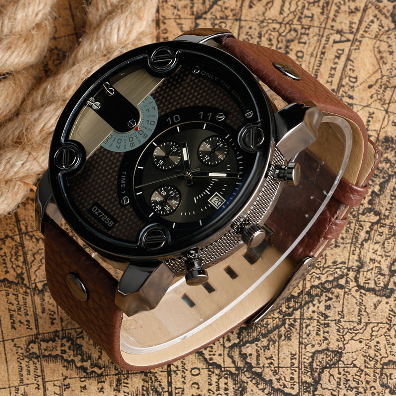 Fashion Mens Watch Large Dial Casual Sports Quartz